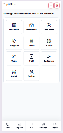 Manager screen